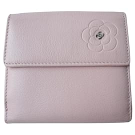 Chanel-CHANEL Portemonnaie aus genarbtem Kalbsleder in Rosa Camélia BE-Pink
