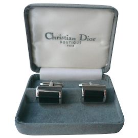 Christian Dior Boutique Sterling silver cufflinks very good condition Black