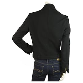 Fendi-Fendi Black Single Brusted Belted Womans Logo Buttons Short Jacket – Size 42-Black