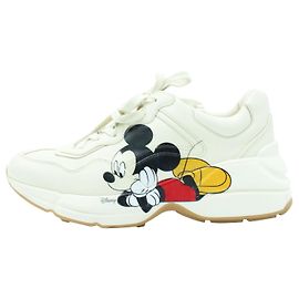 Baskets Disney x Gucci Mickey Mouse Rhyton Blanc Écru