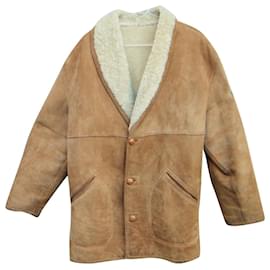 Burberry-Shorts de tamanho casaco de shearling Burberry 52-Castanho claro