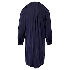 Calvin Klein-Calvin Klein Longsleeve Shift Dress in Navy Blue in Polyamide-Blue,Navy blue