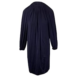 Calvin Klein-Calvin Klein Longsleeve Shift Dress in Navy Blue in Polyamide-Blue,Navy blue