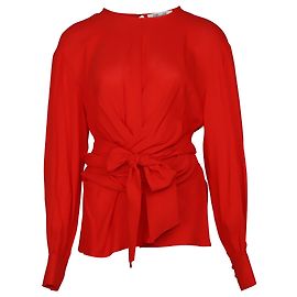 Diane Von Furstenberg Wickelbluse aus roter Seide Rot