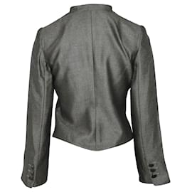 Dolce & Gabbana-Giorgio Armani Mandarin Collar Jacket in Grey Cashmere-Grey