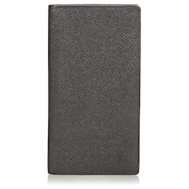 Louis Vuitton-Louis Vuitton Black Taiga Brazza Wallet-Black