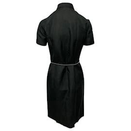Marella-Marella Penny Hemdkleid aus schwarzem Leinen-Schwarz