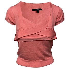 Gucci Strickbluse aus rosa Schurwolle Pink