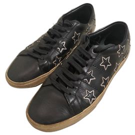 Saint Laurent Sneaker aus schwarzem Lammleder Schwarz