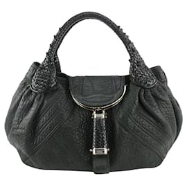 Fendi-Black Leather Spy Bag Hobo-Other