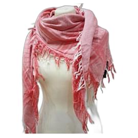 Gucci-Gucci pink pashmina carré scarf-Pink