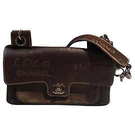 Chanel Bolsas Marrom Hardware prateado