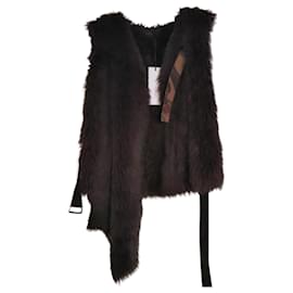 Ikks-Ikks faux fur and mocha suede waistcoat-Dark brown
