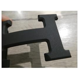 Hermès-Loop 5382 matt black PVD metal 32mm new-Black