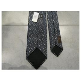 Hermès-new hermès tie "let's raining H"-Dark grey