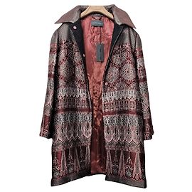 Abrigo Alberta Ferretti Plata Burdeos