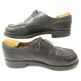 JM Weston-JM WESTON LE GOLF SHOES 641 10E 44 BROWN LEATHER DERBY + SLEEVES-Brown