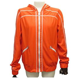 Chanel-MANTEAU CHANEL BLOUSON VESTE SPORT P25694 L 44 POLYESTER ORANGE COAT JACKET-Orange