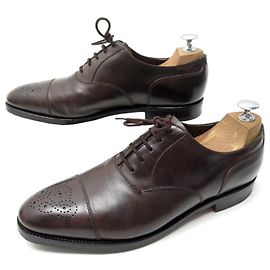 SCARPE JOHN LOBB HARTLAND OXFORD 6.5E 41 RICHELIEU BOTTONE FLOREALE IN PELLE Marrone