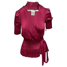 Diane Von Furstenberg – Camille Plisseebluse aus rosa Polyester Pink