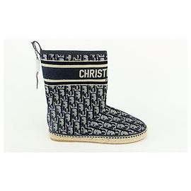 Dior Rare Sz 40 Navy Monogram Trotter Chez Moi Granville Ankle Boots Other