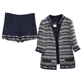 Chaqueta Chanel Tweed Shorts Traje Multicolor