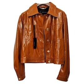 Versace Lederjacke Orange