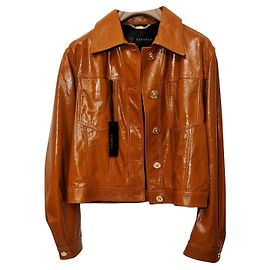 Veste en cuir Versace Orange
