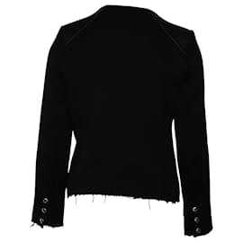 Iro-Iro Phoebe Jacquard Biker Jacket in Black Cotton -Black