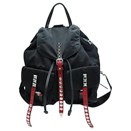 Prada-Black Nylon Backpack with Studs-Black