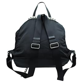 Prada-Black Nylon Backpack with Studs-Black