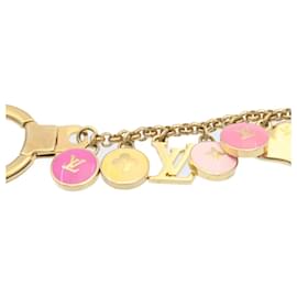 Louis Vuitton-LOUIS VUITTON Porte Cles Chainne Pastilles Charm Gold Pink M65380 LV Auth ki1155-Pink,Golden