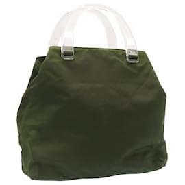 Prada-PRADA Hand Bag Nylon Khaki Auth ti538-Khaki