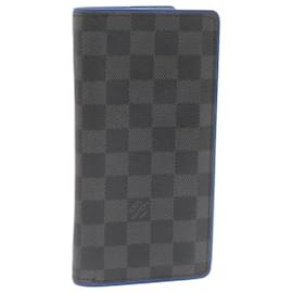 Louis Vuitton-LOUIS VUITTON Damier Graphite Portefeuille Brazza Long Wallet N64430 auth 26435-Other