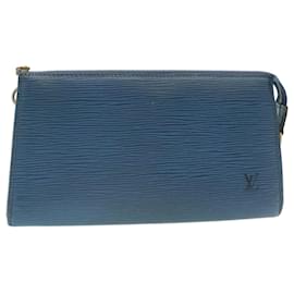 Louis Vuitton-LOUIS VUITTON Epi Pochette Accessoires Pouch Blue M52985 LV Auth yk2839-Blue