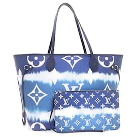 Louis Vuitton-LOUIS VUITTON Monogram Escal Neverfull MM Tote Bag Blue M45128 LV Auth 26573-Blue