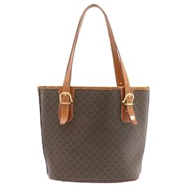 Céline-CELINE Macadam Tote Bag PVC Leather Brown Auth ar5261-Brown
