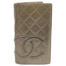 Chanel-CHANEL Cambon Line Long Wallet Gold CC Auth yk2844-Golden
