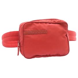 Prada-PRADA Nylon Waist bag Waist Pouch Red Auth ar5053-Red
