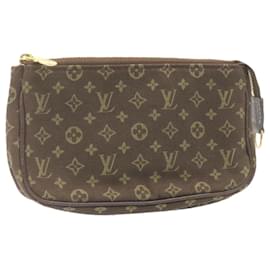 Louis Vuitton-LOUIS VUITTON Monograma Mini Lin Balde Bolsa de Acessórios Marrom LV Auth yk2013-Marrom