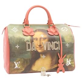 Louis Vuitton-LOUIS VUITTON MESTRES Da Vinci Mona Lisa Speedy 30 Bolsa de mão M43002 auth 24394-Rosa