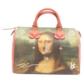 Louis Vuitton-LOUIS VUITTON MASTERS Da Vinci Mona Lisa Speedy 30 Bolso de mano M43002 autenticación 24394-Rosa