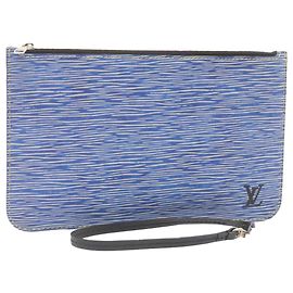 LOUIS VUITTON Epi Denim Neverfull MM Accessory Pouch Blue LV Auth br382 Blue