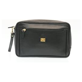Autre Marque-Burberrys Clutch Bag Leather 2Set Black Auth ds037-Black