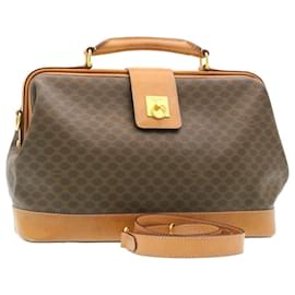 Céline-CELINE Macadam Canvas Hand Bag Auth 26517-Brown