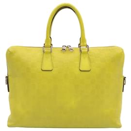 Louis Vuitton-LOUIS VUITTON Damier Infini Porte Documents Jules Hand Bag Yellow N41391 MS164-Yellow