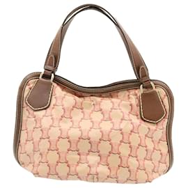 Céline-CELINE Macadam Tote Bag Coated Canvas Pink Brown Auth 25637-Brown,Pink