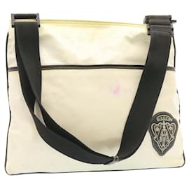 Gucci-GUCCI Shoulder Bag Coated Canvas White Auth yt574-White