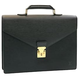Louis Vuitton-LOUIS VUITTON Epi Serviette Conseiller Business Bag Black M54422 LV Auth ro087-Black