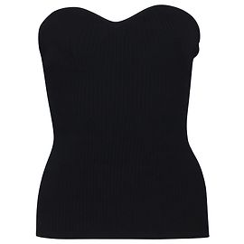Khaite Lucie – Gestricktes trägerloses Top in Schwarzer Viskose Schwarz